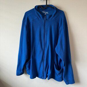 Royal Blue All Fleece Scrub Jacket Size 3X - Zip Up